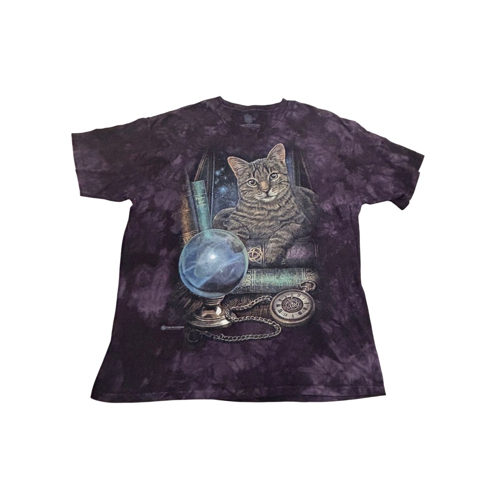 The Mountain Lisa Parker Cat Graphic Tee Tie Dye XL 2015 Magic Crystal Ball